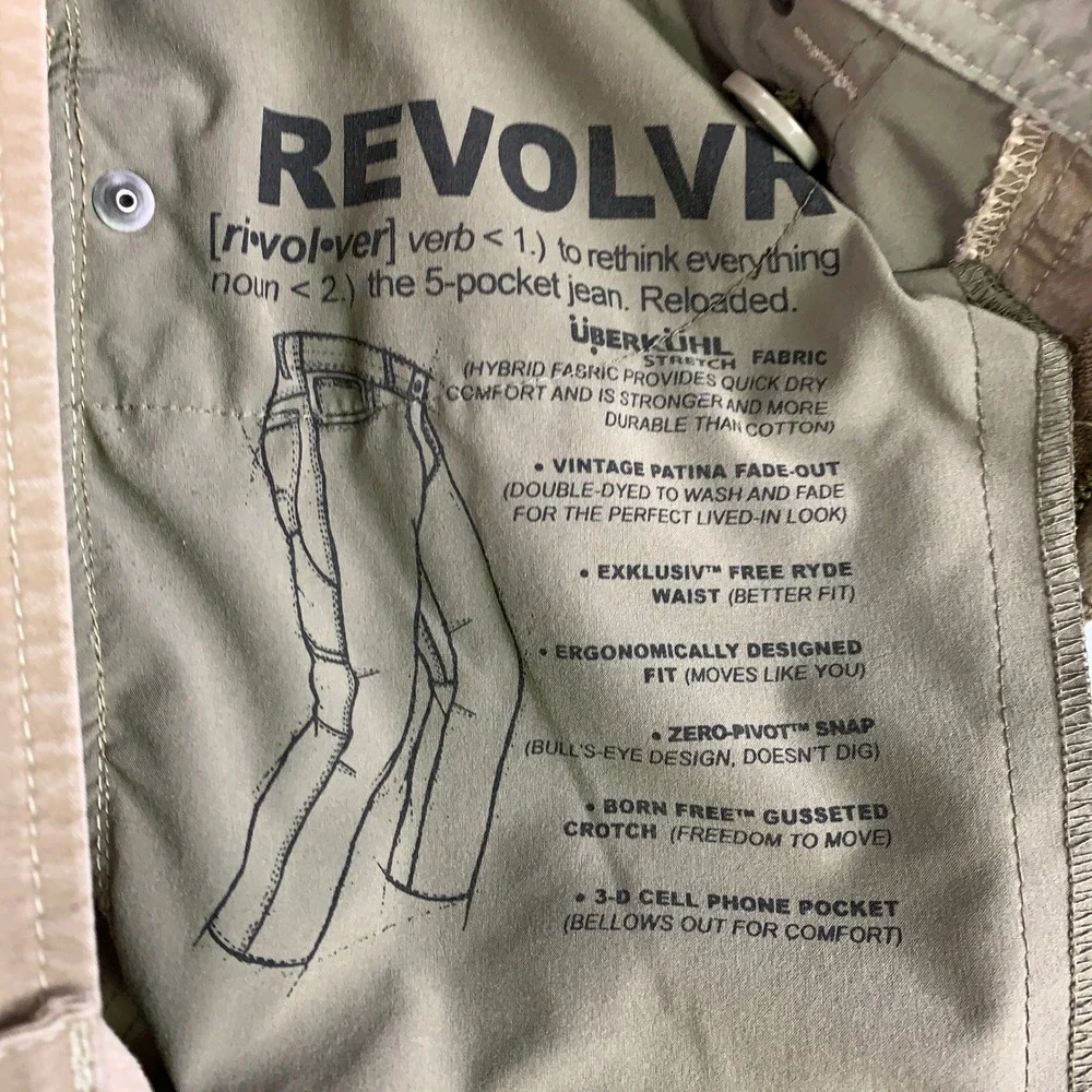 Kuhl Revolvr Pants Men's 34x32 Tan Hiking Outdoor Stretch Articulated Knee Work